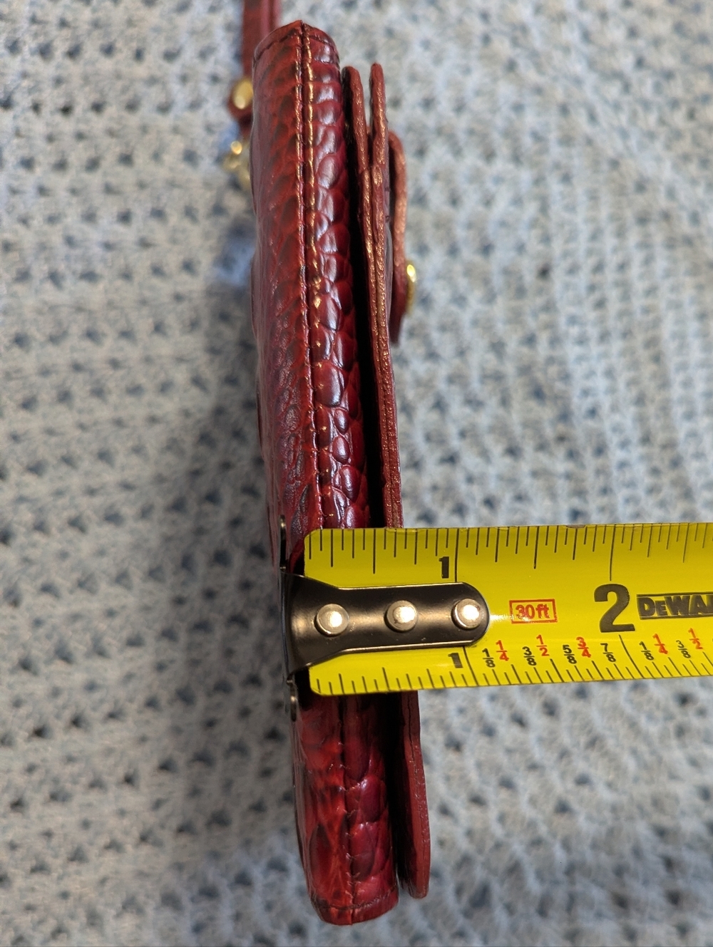 Brahmin Vintage Cell Phone Wallet Red Wine Melbourne Leather Crocodile EUC - Picture 14 of 14